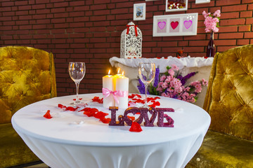 Romantic zone with round table