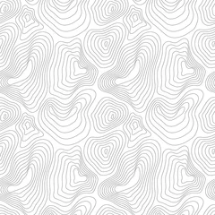 Foto op Plexiglas Bergen Hoogtekaart zwarte contour, naadloos patroon