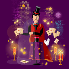 Illusionist magician tricks magic card tricks