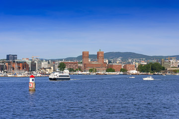 Obraz premium View of Oslo Radhuset Norway
