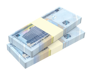 Honduras lempira bills isolated on white background. 3D illustration.