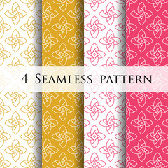 Beautiful flower line decoration Seamless patterns.Vector illustration