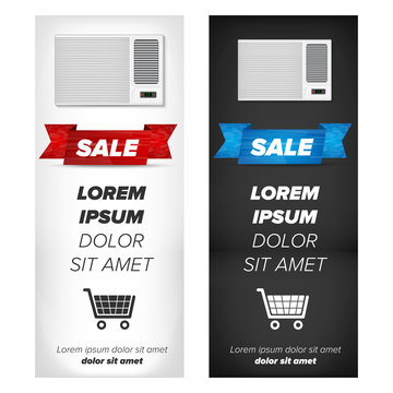 Vertical banners with airconditioner