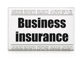 Insurance concept: newspaper headline Business Insurance