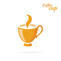 Coffee Cup Logo Design Flat Isolated