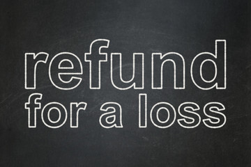 Obraz premium Insurance concept: Refund For A Loss on chalkboard background