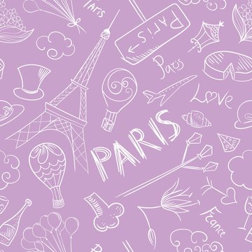Paris Vector Sketch Pattern