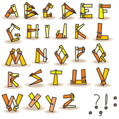 alphabet english abc for your design polygon vector