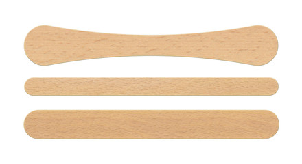 Ice cream wooden sticks. Isolated on white background