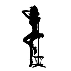 Vector silhouette of woman.