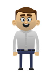 funny cartoon casual man in various poses for use in advertising