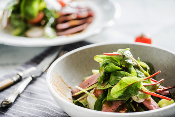 salad with beef