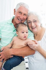 Portrait of smiling grandparents 