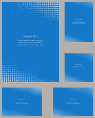 Blue page corner design template set