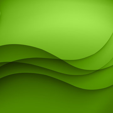 Green vector Template Abstract background with curves lines and shadow. For flyer, brochure, booklet, websites design