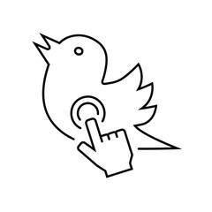 Social network icon in thin line style. Vector illustration. Vector symbol.