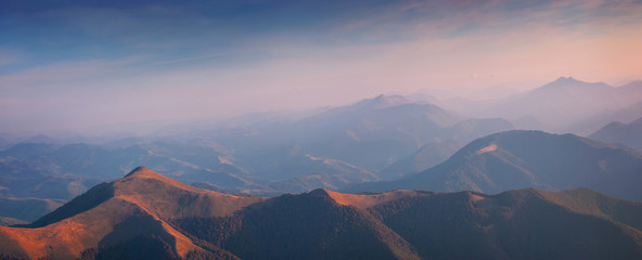 Panorama of Carpathian mountains