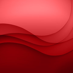 Red vector Template Abstract background with curves lines and shadow. For flyer, brochure, booklet, websites design