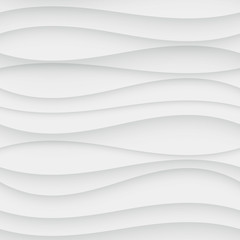 Seamless Wave Pattern. Curved Shapes Background. Regular White Texture