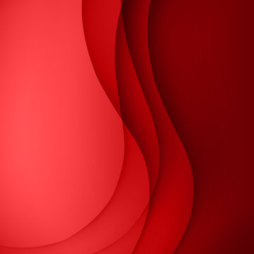 Red vector Template Abstract background with curves lines and shadow. For flyer, brochure, booklet, websites design