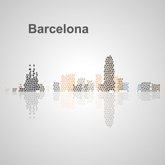 Barcelona skyline for your design - obrazy, fototapety, plakaty
