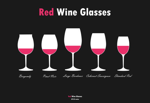Red wine glass silhouettes vector