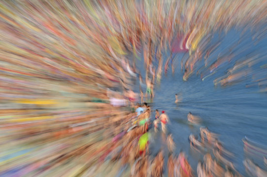 Crowded Beach in Spain