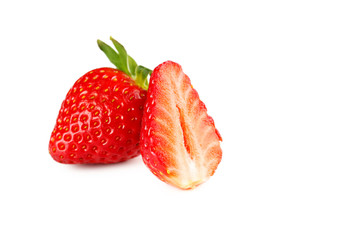Strawberry isolated on a white, close up