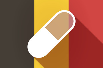 Long shadow Belgium flag with a pill