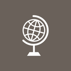 Globe Icon on Dark Gray Color. Eps-10.