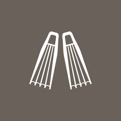 Diving Flippers Icon on Dark Gray Color. Eps-10.