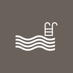 Swimming Pool Icon on Dark Gray Color. Eps-10.