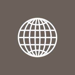 Globe Icon on Dark Gray Color. Eps-10.