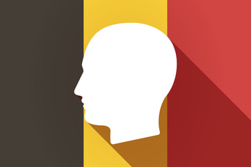 Long shadow Belgium flag with a male head