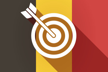 Long shadow Belgium flag with a dart board