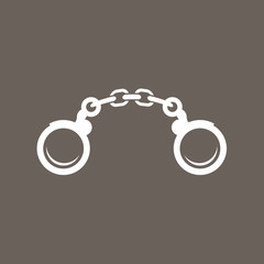 Hand Cuffs Icon on Dark Gray Color. Eps-10.