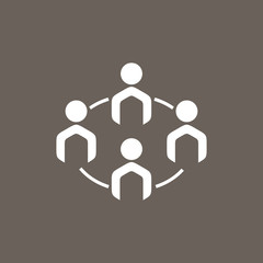 Team Icon on Dark Gray Color. Eps-10.