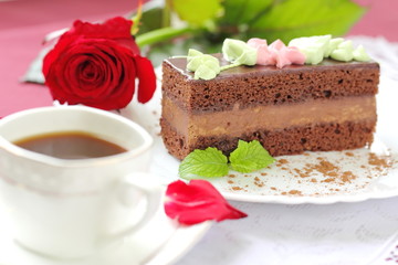 Coffee and chocolate cake