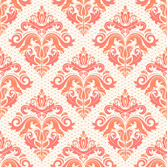Damask seamless colorful ornament. Traditional pattern. Classic oriental background