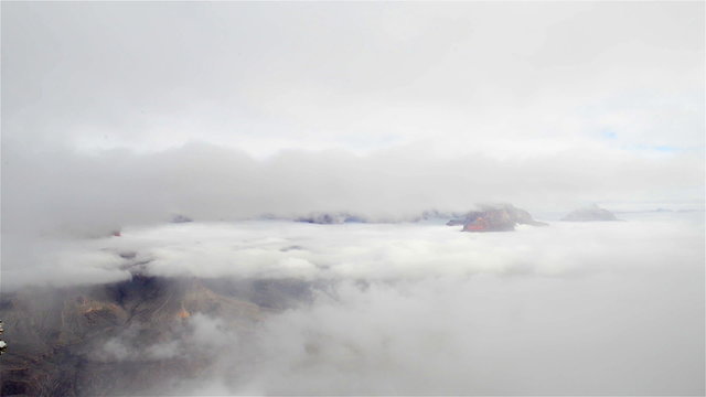 The Grand canyon national park in clouds