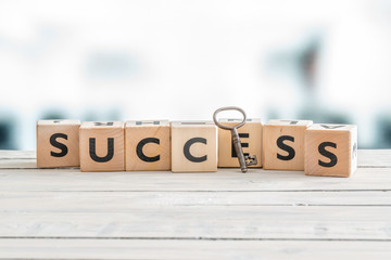 The word success with a key