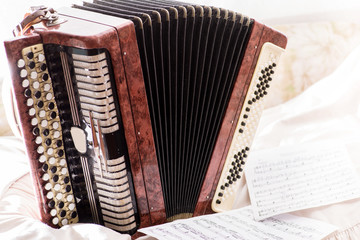 accordion and notes closeup