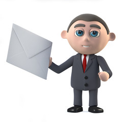 3d Businessman has mail
