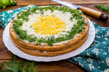 top view of the pieces of savory pie mincemeat
