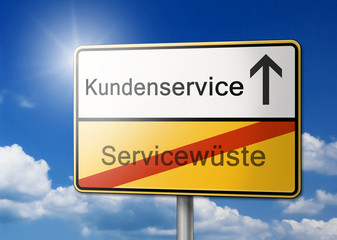 Obraz premium kundenservice statt servicewüste schild 