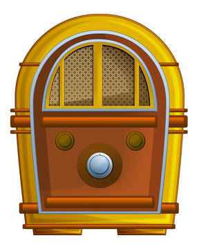 recommend clip art: Cartoon old style radio - isolated - illustration for children