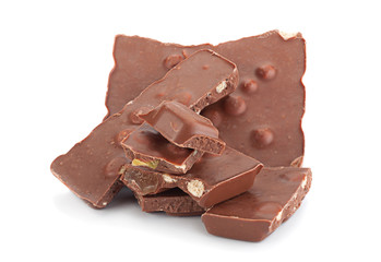 Chocolate block on white