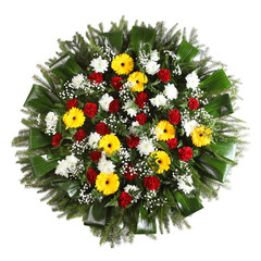 green funeral wreath