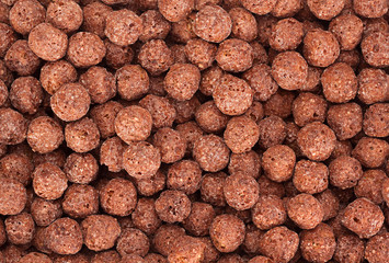 Cocoa corn balls snack background