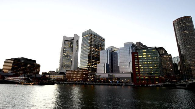 Boston skyline at dusk
